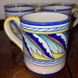 Set of 6 Starbucks Sberna Deruta Italy Hand-Painted Mugs